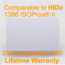 Printable Proximity Card - Corporate 1000 35bit format compare to  HID ISOProx 1386 1586 HID Corp1000